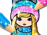 Girls Coloring Book Glitter