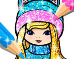Girls Coloring Book Glitter