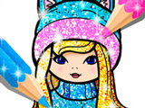 Girls Coloring Book Glitter